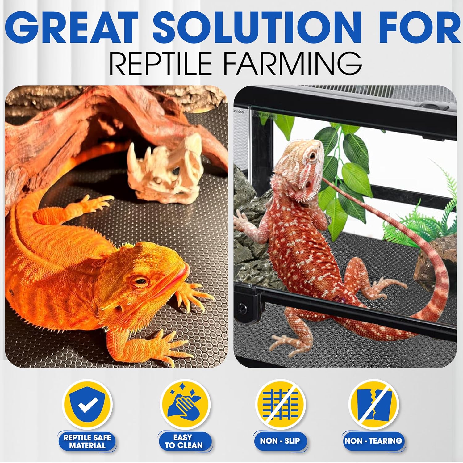 Demonstration of trimming the extra thick twenty four by sixty inch reptile mat with standard scissors
