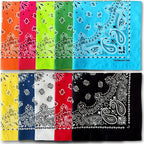 The Peacock Crew premium cotton bandanas front view showing classic paisley design