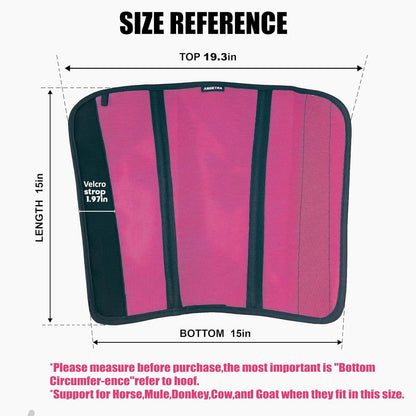 Angetra breathable superfly mesh boots applied to all four legs of an outdoor horse.