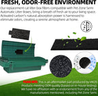 High density activated carbon cat litter filter showing the rectangular shape and top pull tab