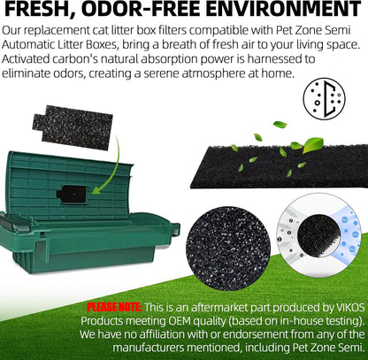 High density activated carbon cat litter filter showing the rectangular shape and top pull tab