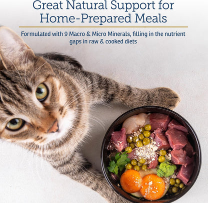 Natural seabed mineral powder supplement for cat home-prepared meals