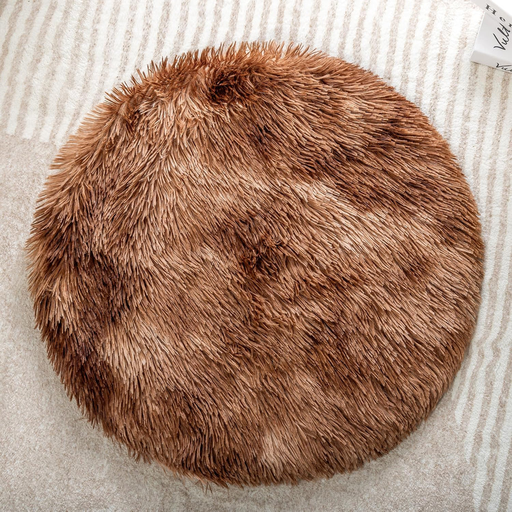 2PCS Round Plush Pet Mat Thin Style Pad Mat for Cats, Small Dogs, Rabbits, Guinea Pigs, Washable Soft Sofa pad, for Crate Cat Tree Tower Window Perch (White, Small (15.8inch) - 2pcs) - Image 10
