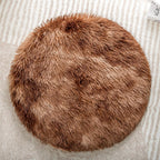 2PCS Round Plush Pet Mat Thin Style Pad Mat for Cats, Small Dogs, Rabbits, Guinea Pigs, Washable Soft Sofa pad, for Crate Cat Tree Tower Window Perch (White, Small (15.8inch) - 2pcs) - Image 10
