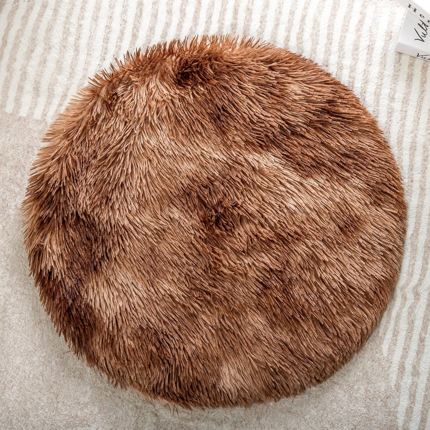 2PCS Round Plush Pet Mat Thin Style Pad Mat for Cats, Small Dogs, Rabbits, Guinea Pigs, Washable Soft Sofa pad, for Crate Cat Tree Tower Window Perch (White, Small (15.8inch) - 2pcs) - Image 10