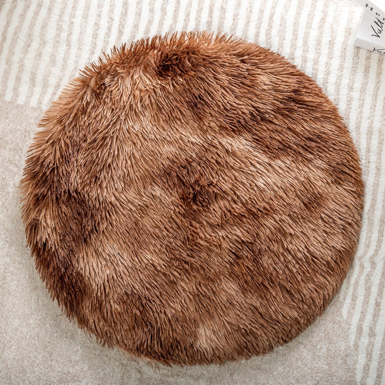2PCS Round Plush Pet Mat Thin Style Pad Mat for Cats, Small Dogs, Rabbits, Guinea Pigs, Washable Soft Sofa pad, for Crate Cat Tree Tower Window Perch (White, Small (15.8inch) - 2pcs) - Image 10