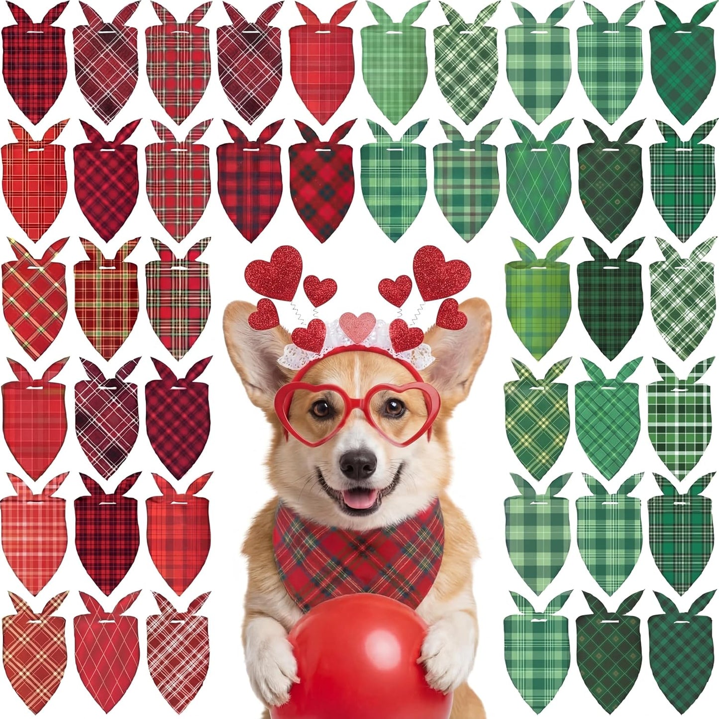 Abbylike 50 Pcs Patriotic Dog Bandanas Bulk 4th of July Bandanas for Dogs Star Triangle Kerchief Bib Scarf Set for Pet Independence Day 250th Anniversary Party Costume, 25 Styles(25.6 x 17.7 x 17.7) - Image 12