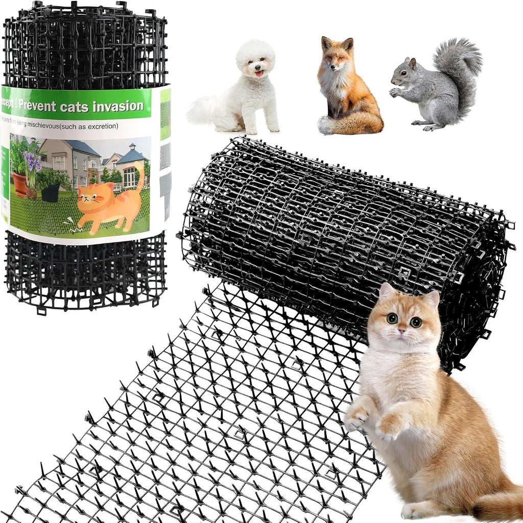 Pet Repellent Mat, White, 6.5 feet with 8 Ground Stakes 8 Zip Tie, Cat Repellent Mat with Gentle Spikes for Garden/Backyard, Dog and Raccoon Deterrent Mat, 78.74 inches x 11 inches. - Image 12