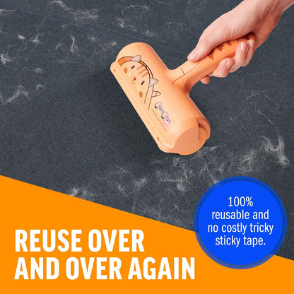 Portable manual lint roller for dog and cat fur removal