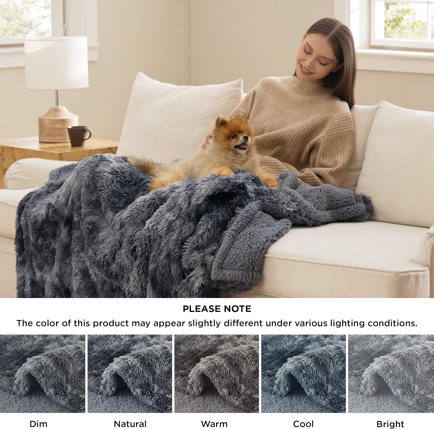Bedsure washable dog furniture protector folded neatly showing dual textures.