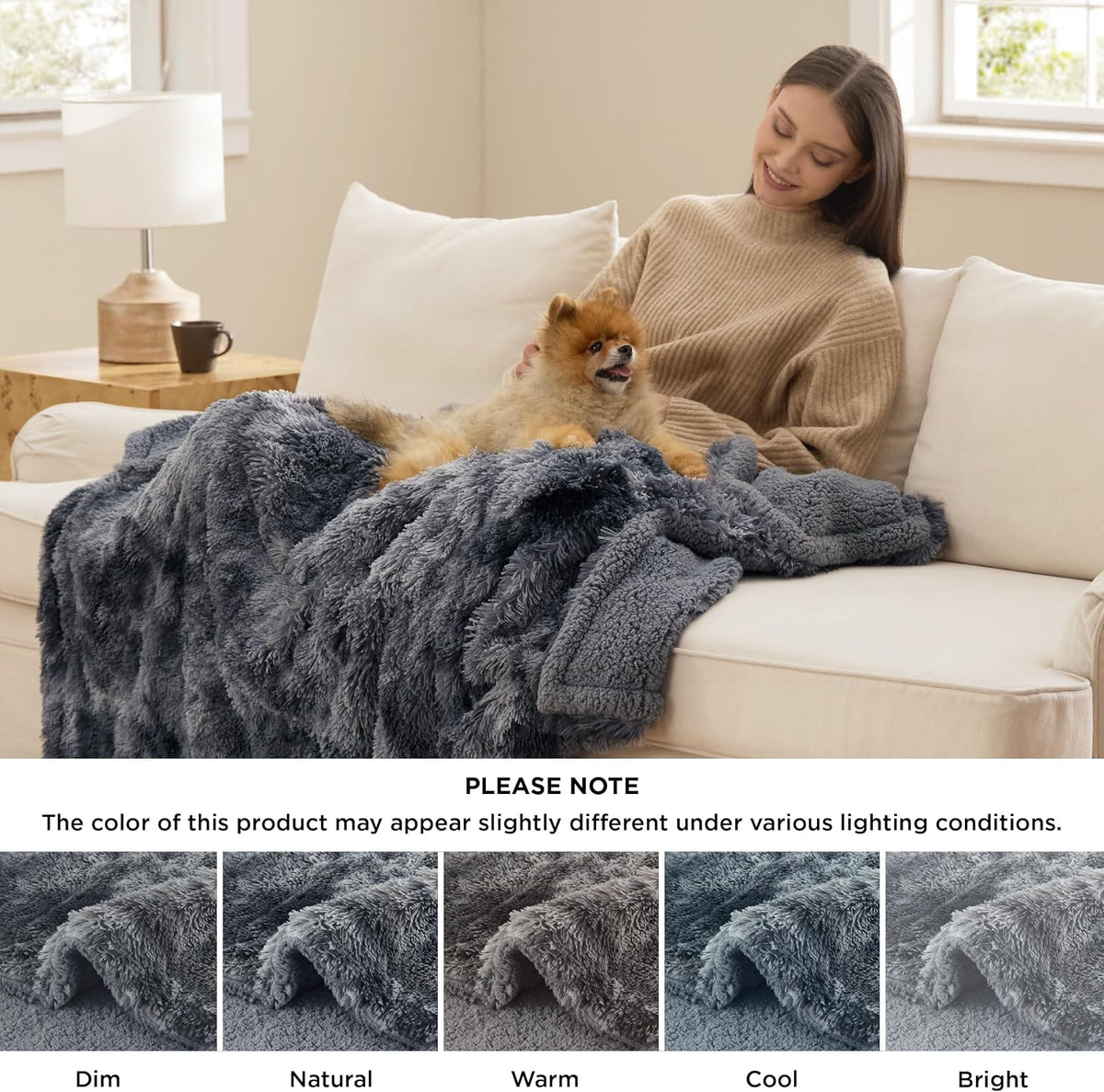 Bedsure washable dog furniture protector folded neatly showing dual textures.