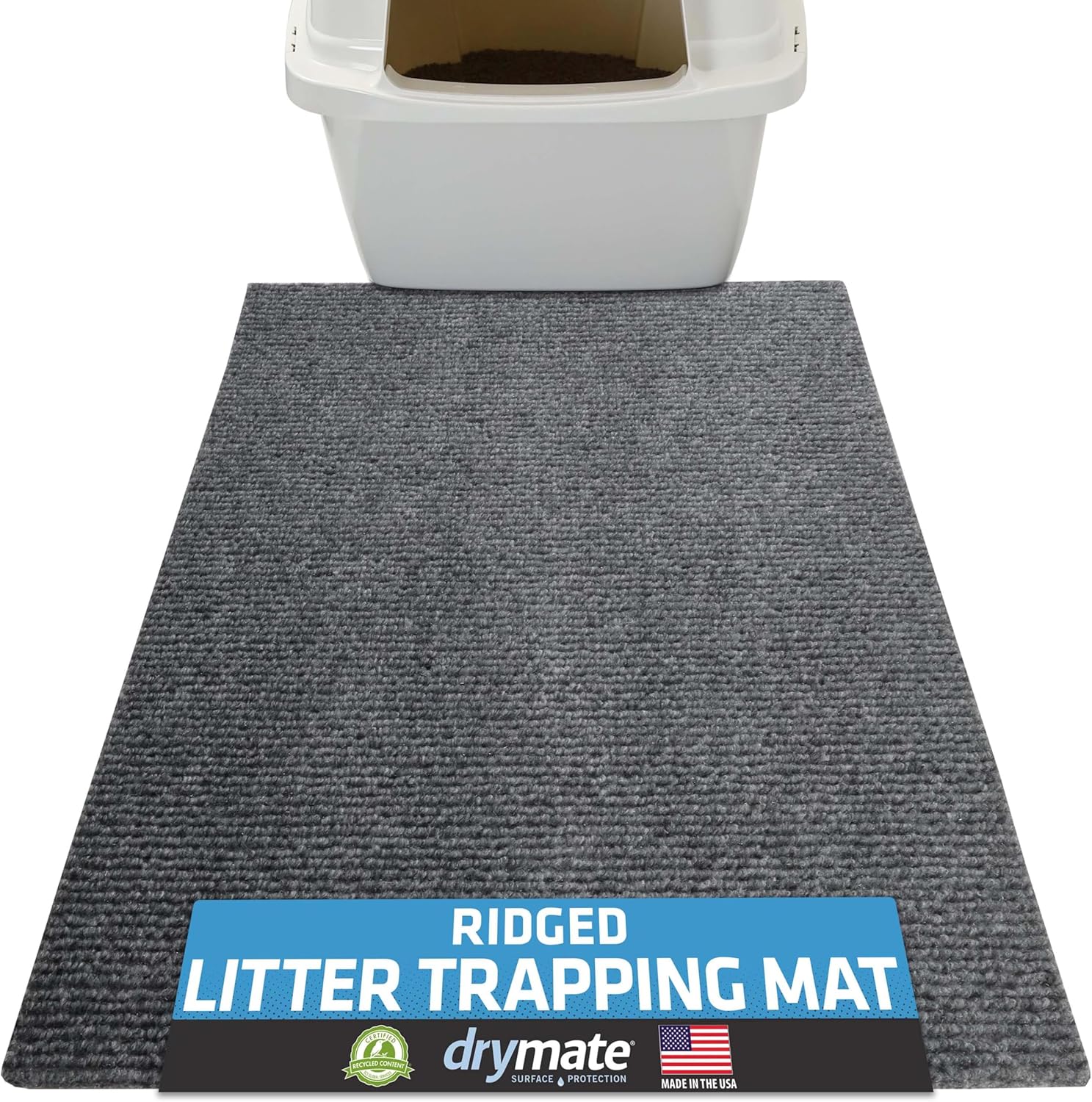 Drymate Cat Litter Box Mat, Litter Trapping Mat, Waterproof, Urine-Proof, Absorbent, Machine Washable, Soft on Paws, Contains Mess, Protects Floors, Kitten Supplies, Dark Grey, 28x36 XL - Image 11