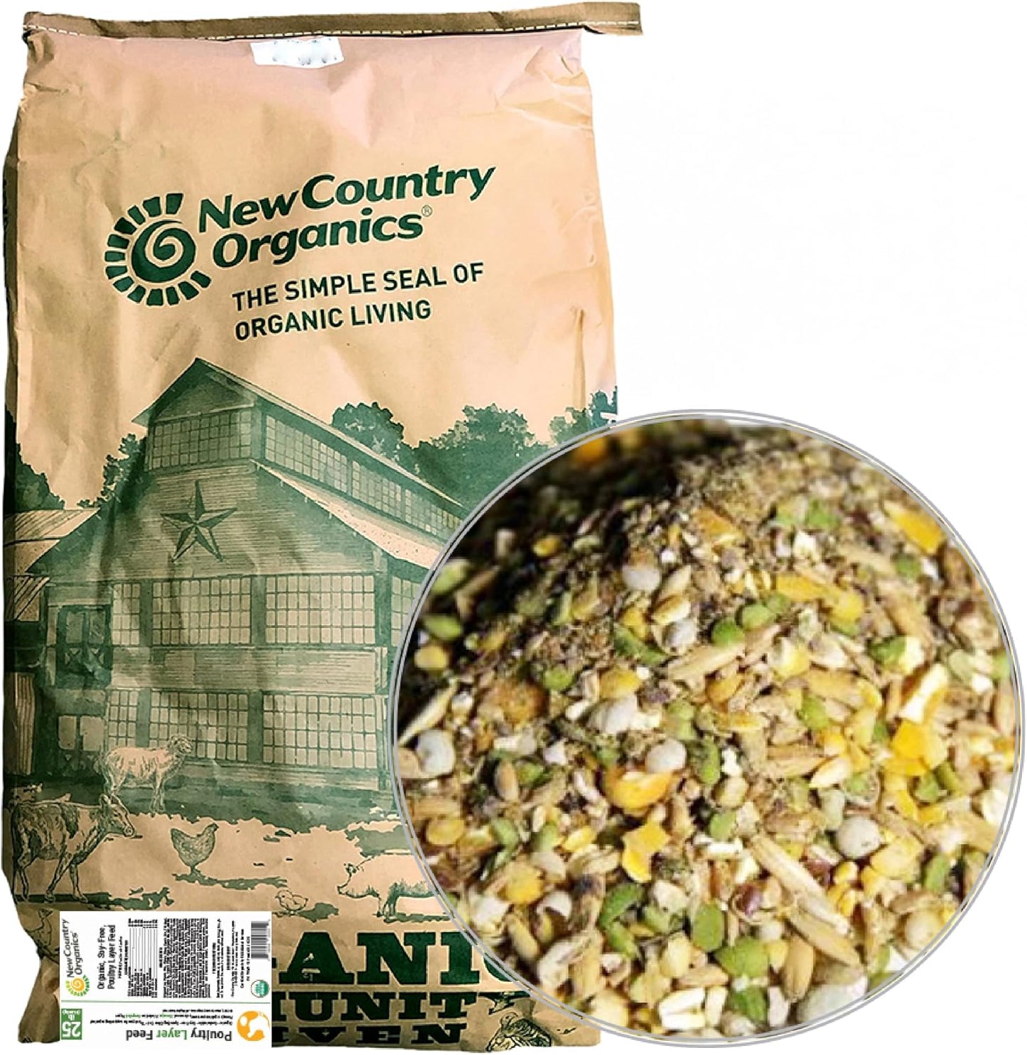 New Country Organics | Corn-Free Classic Layer Chicken Feed for Laying Hens | Corn-Free and Soy-Free | 17% Protein | Certified Organic and Non-GMO Chicken Food | 25lbs Bag - Image 11