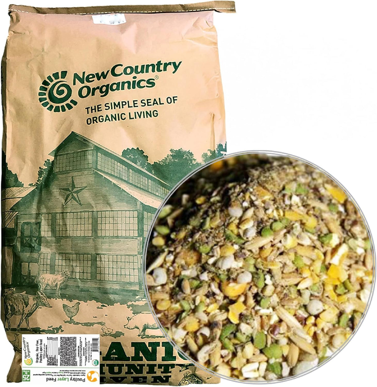 New Country Organics | Corn-Free Classic Layer Chicken Feed for Laying Hens | Corn-Free and Soy-Free | 17% Protein | Certified Organic and Non-GMO Chicken Food | 25lbs Bag - Image 11