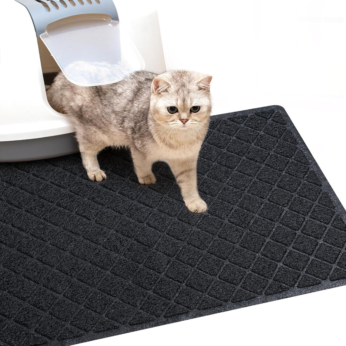 BOOMIBOO Cat Litter Mat Litter Box MatLitter Trapping Mat Premium Durable PVC Pad, 23 x 14 Inches, Easy to CleanNon-SlipUrine Waterproof - Image 11