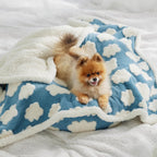 LE SURE compact washable pet blanket folded neatly for travel and storage