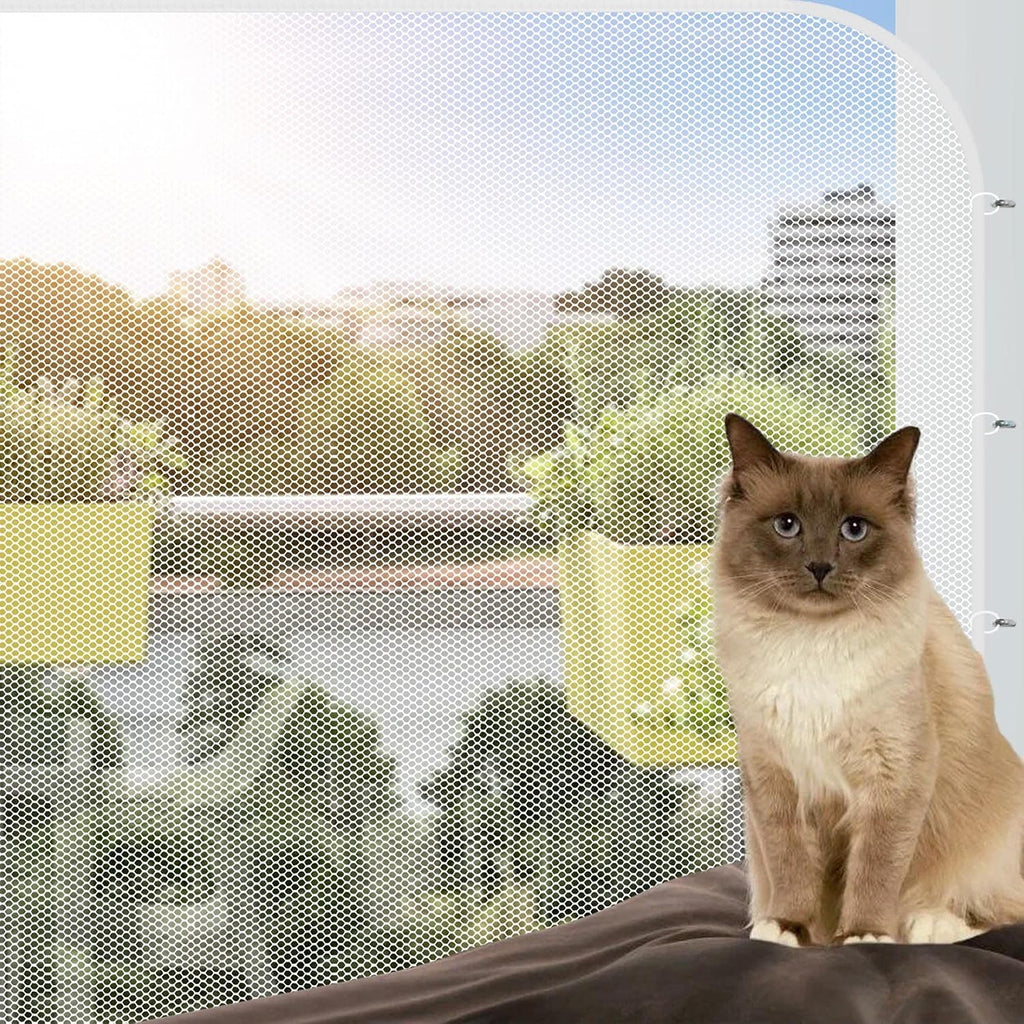Jumxsrle Cat Balcony Rail Net front view showing safety mesh