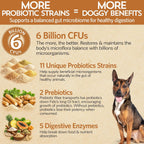 Fidobiotics coconut peanut butter flavor dog gut supplement back label details.