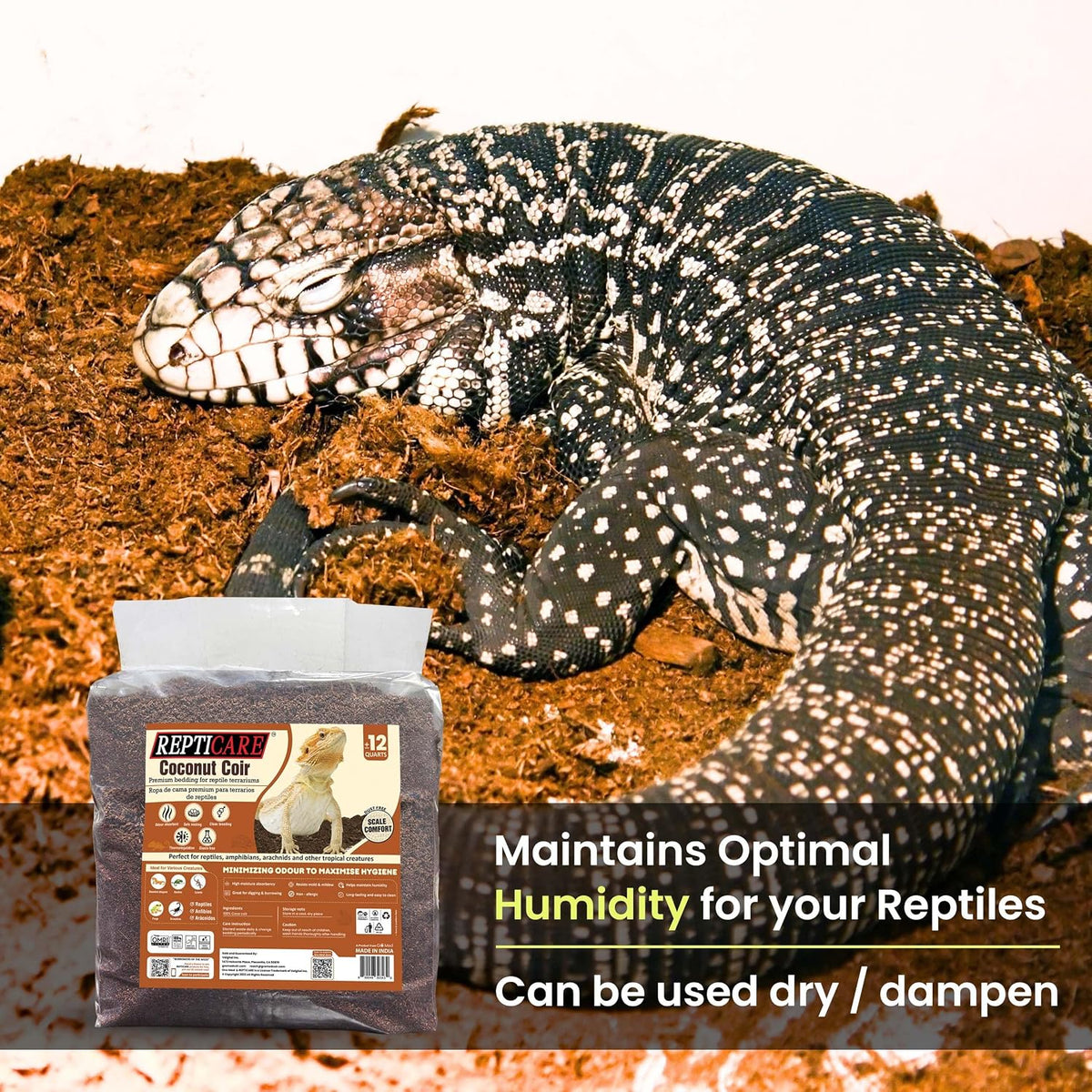 Gro-Med coconut fiber bedding for geckos and frogs enclosure setup