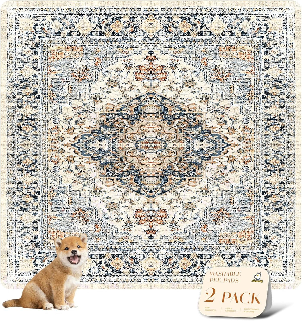 Stylish Cream and Multi pattern Nunubaby pad in a living room