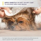 Premium imported pet grooming spray for effortless brushing and knot removal.
