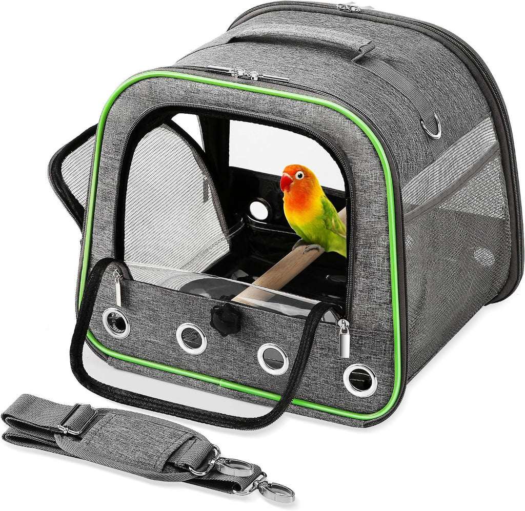 Small Bird Carrier, Large Window Travel Cage with Stand and Easy Clean Tray for Parrot Parakeet Cockatiels, Lightweight and Portable, Blue - Image 10