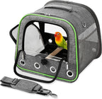 Small Bird Carrier, Large Window Travel Cage with Stand and Easy Clean Tray for Parrot Parakeet Cockatiels, Lightweight and Portable, Blue - Image 10
