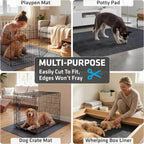 Custom trimmed Drymate mat inside a dog crate