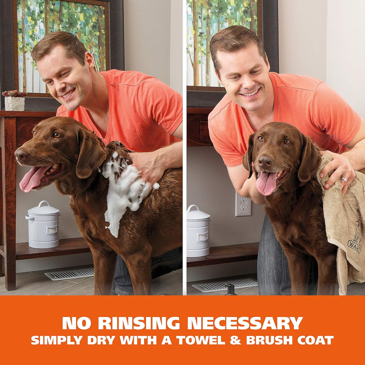 Back label of Wahl lavender and chamomile pet shampoo