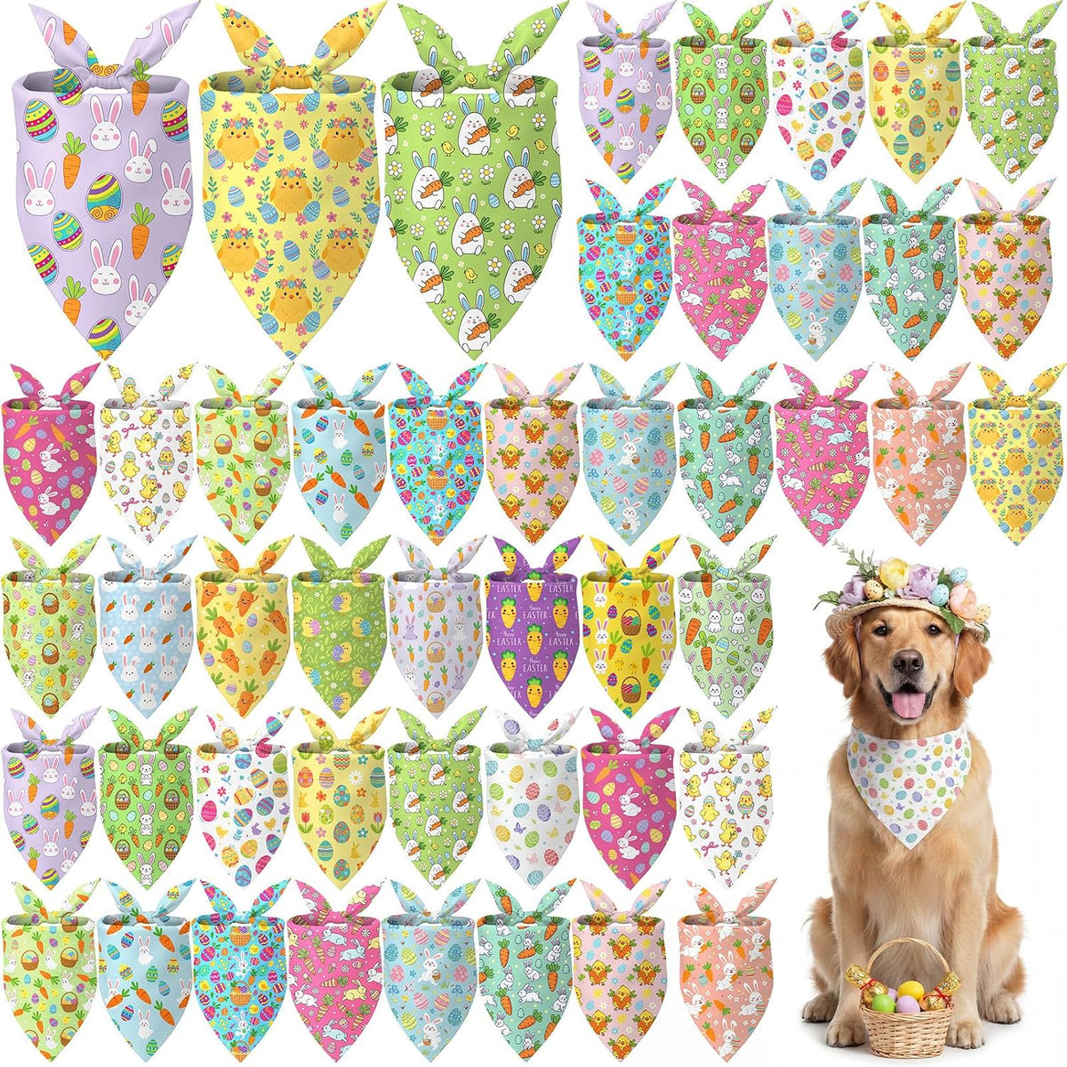 Abbylike 50 Pcs Patriotic Dog Bandanas Bulk 4th of July Bandanas for Dogs Star Triangle Kerchief Bib Scarf Set for Pet Independence Day 250th Anniversary Party Costume, 25 Styles(25.6 x 17.7 x 17.7) - Image 14