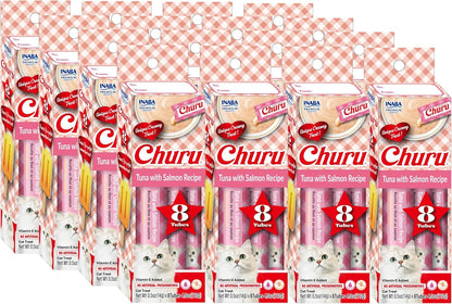 INABA Churu Lickable Pure Natural Cat Treats Gift Box - Salmon Recipe, 32 Tubes (4 Gift Boxes of 8 Tubes Each) - Image 13