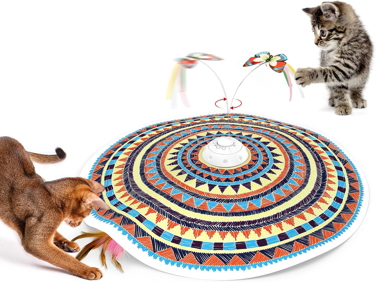 Potaroma Cat Toys Chargeable, 3in1 Hide and Seek for Kittens, Interactive Automatic Play, Fluttering Butterfly, Moving Wand Feather, Indoor Kitty Exercise 22.8 Inch Cover for All Breeds - Image 7