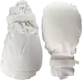 Posey 2819 Double-Security Mitts front view showing double-padded palm and secure wrist straps for patient safety.