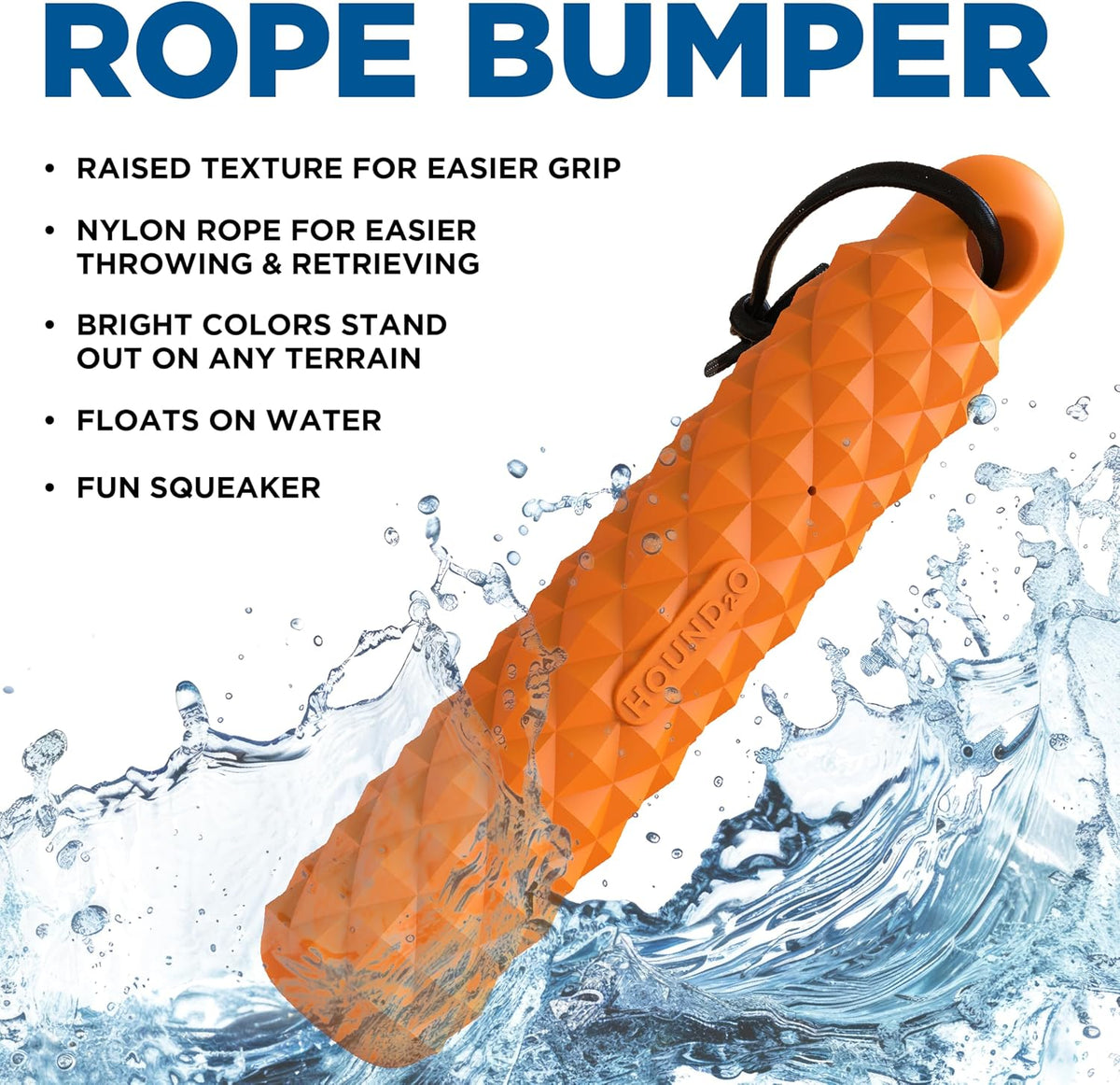 HOUND2O orange water toy for dogs floating in a swimming pool
