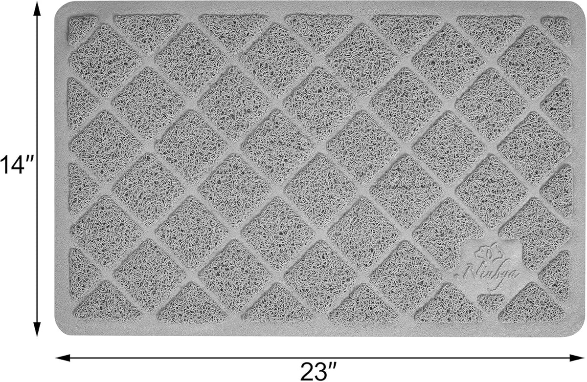Non slip bottom layer details of the Niubya grey pet mat