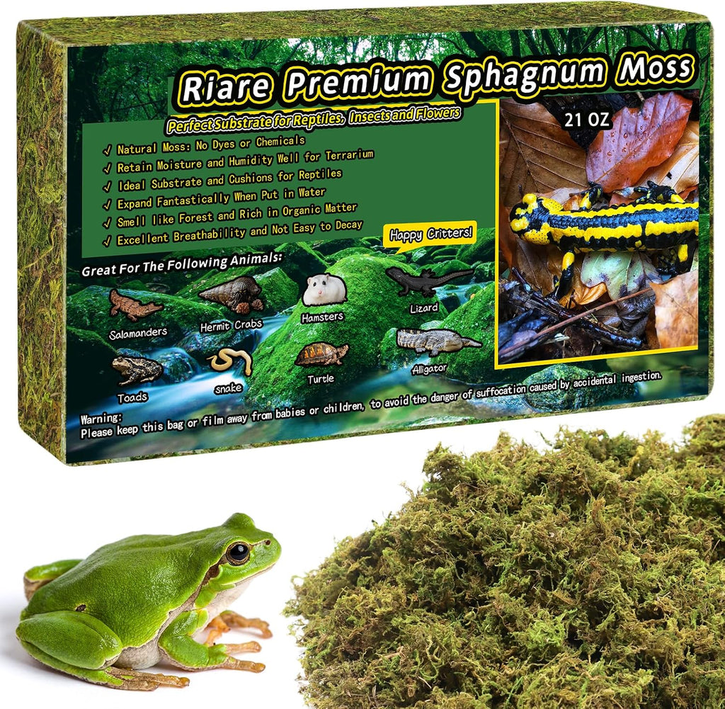 Riare 7 OZ Premium Sphagnum Moss for Reptiles- 10QT Natural Live Moss Reptile Moss Bedding for Terrarium, Hatching, Forest Sphagnum Moss Reptile Substrate for Snakes, Gecko, Turtles, Frogs, Leopard - Image 9
