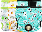 Langsprit Washable Female Dog Diapers (3 Pack) - Doggie Reusable Small Medium Large Dog Diapers for Doggy Puppy Female in Period - Highly Absorbent Dog Heat Panties (Medium,Rabbit, Owl, Lion) - Image 12