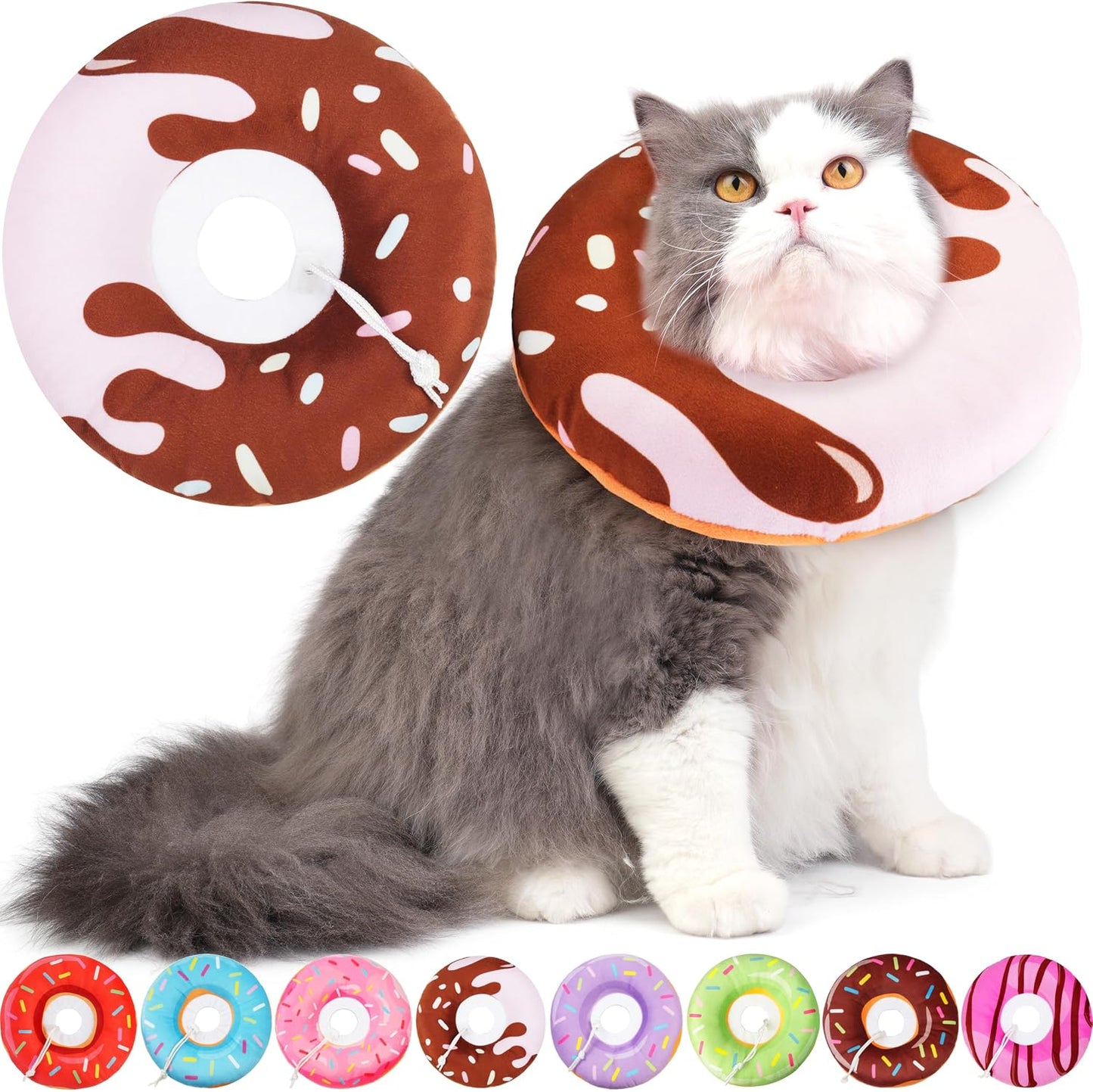 Hpetppy Cat Cone Collar Soft, Cat Recovery Collar for Wound Healing Cute Donut Adjustable Kitten Cones to Stop Licking Comfortable Lightweight Neck Elizabethan Collars for Kittens After Surgery - Image 13