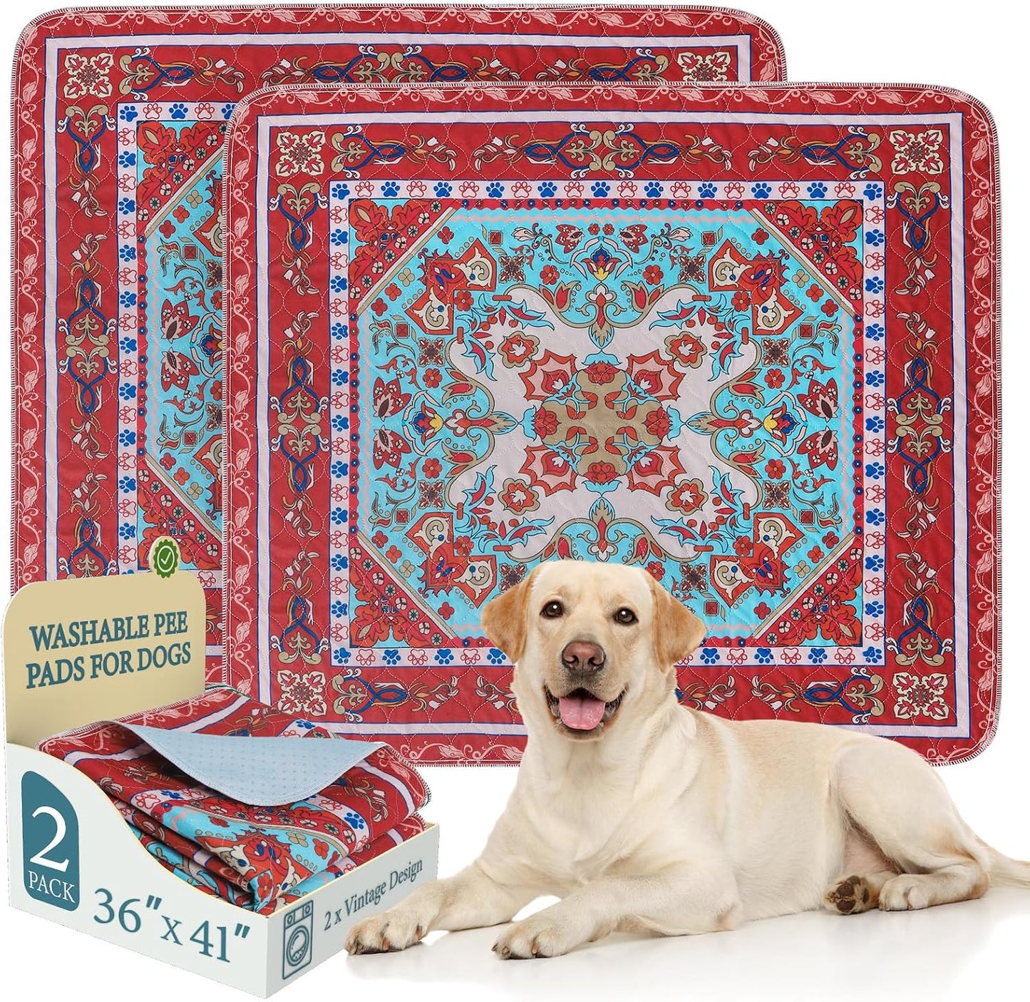 Homimp Washable Pee Pads for Dogs,Extra Large 2 Pcs Reusable Puppy Pads Waterproof,Absorbent and Leakproof Dog Pee Pads,Non Slip Puppy Training Pads,Pet Mat for Floor,Crate,Couch,Whelping,Blue 48"x48" - Image 10