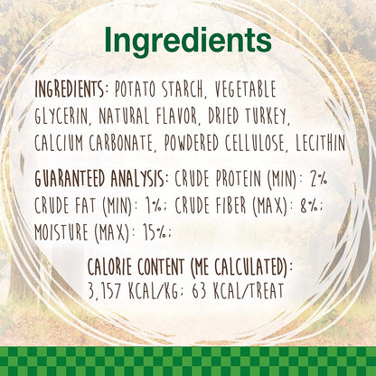 Authentic USA imported Nylabone healthy edibles turkey flavor treats.