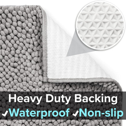 Waterproof backing of CatGuru gray kitty litter mat showing slip resistant layer