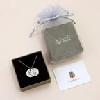 Anavia pet memorial necklace being worn to demonstrate the length of the sixteen inch chain