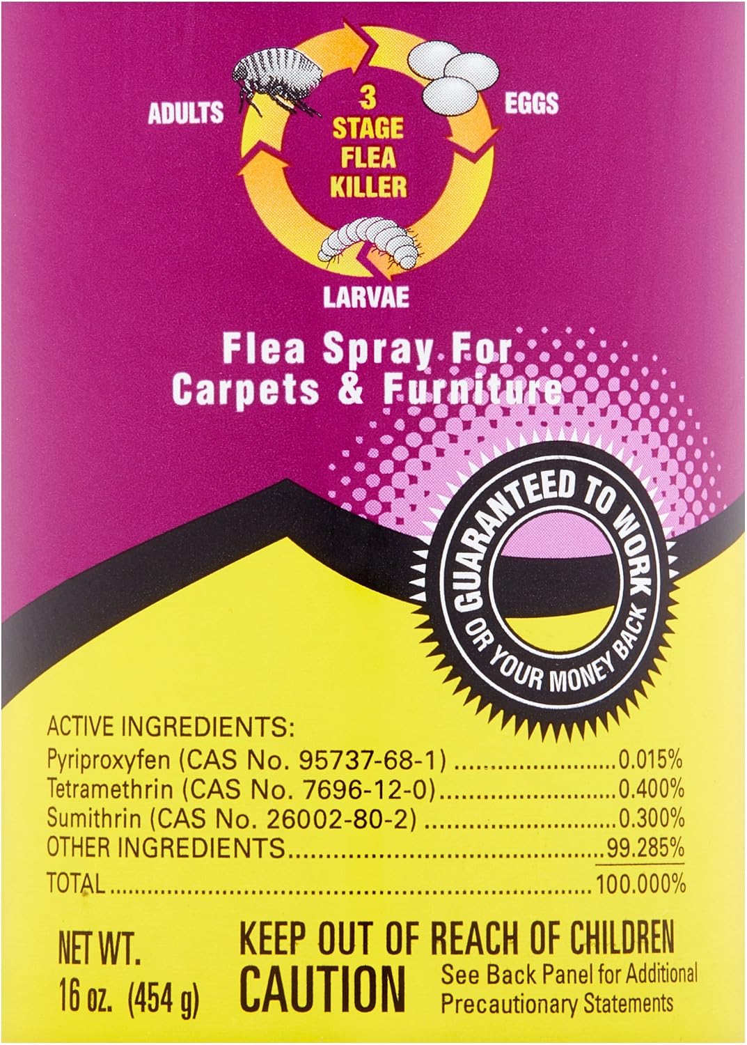 Bengal premium household flea killer aerosol spray demonstrating the multi directional upright and upside down nozzle design.