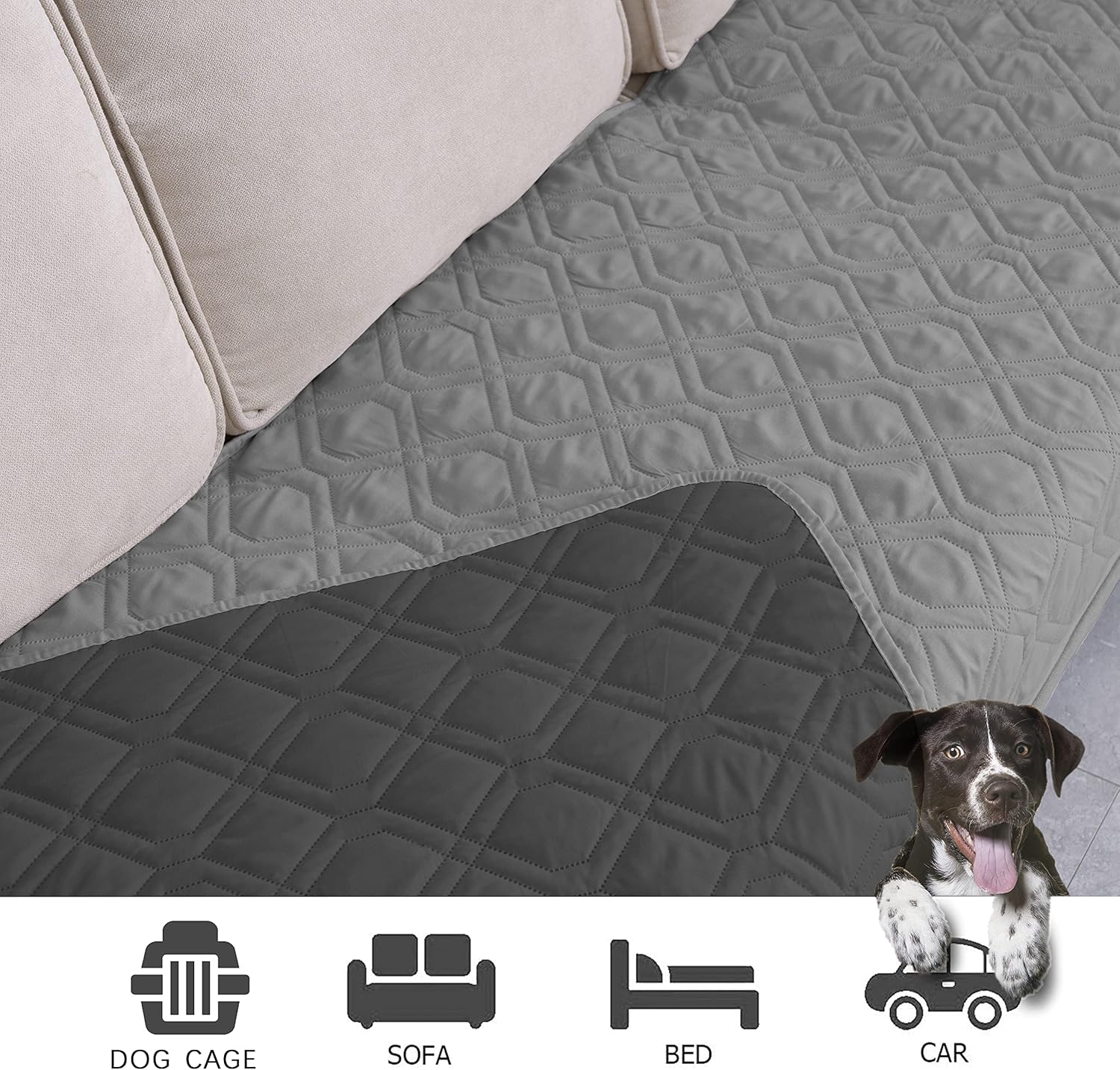 Waterproof furniture protector blocking liquid spills from reaching the couch