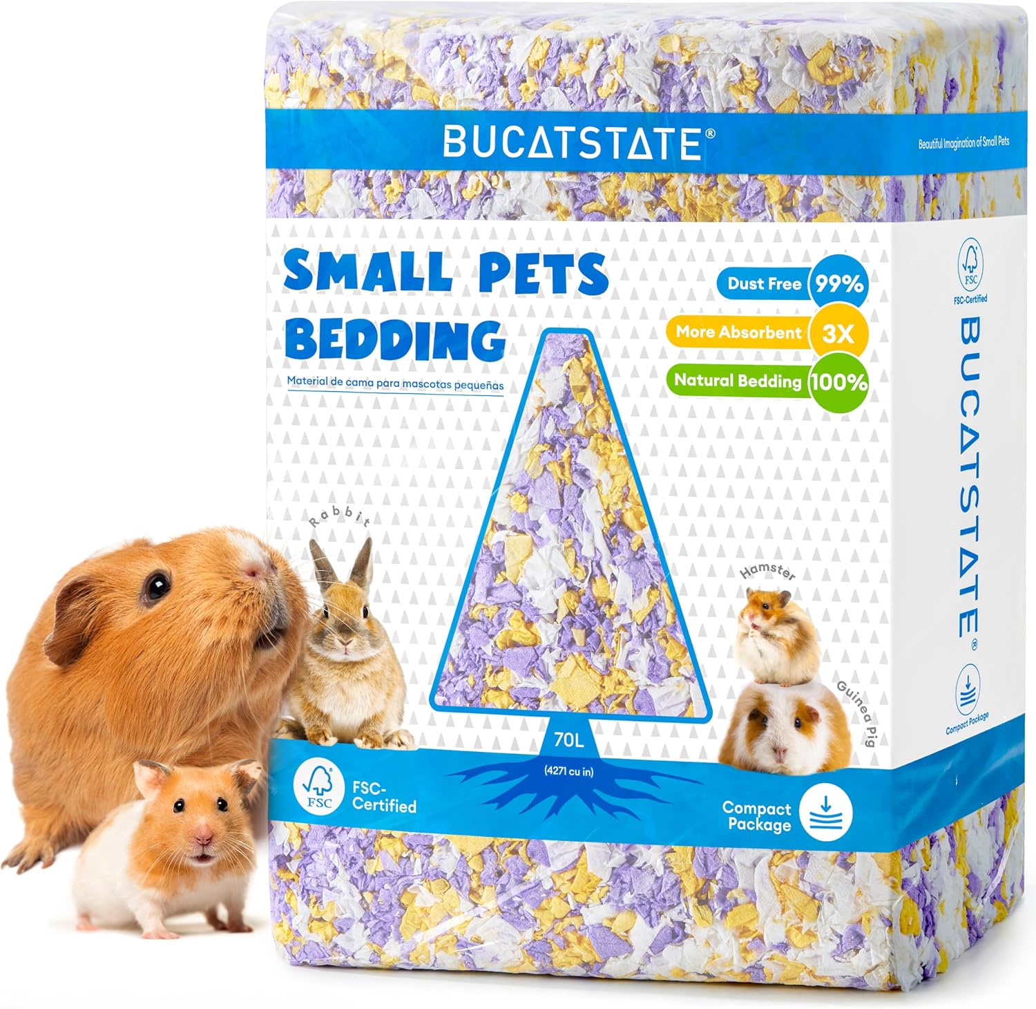 BUCATSTATE Hamster Bedding 70L, Truly 99% Dust-Free Small Animal Paper Bedding Odor Control, Cozy Hamster Litter for Rabbit Rat Syrian Dwarf Hamsters Gerbils (Harvest Sunset) - Image 10