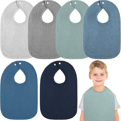 Toulite 6 pack muslin baby bibs set front view