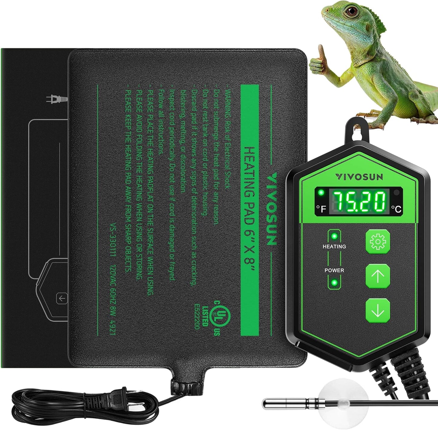 Vivosun reptile heating pad with digital thermostat display