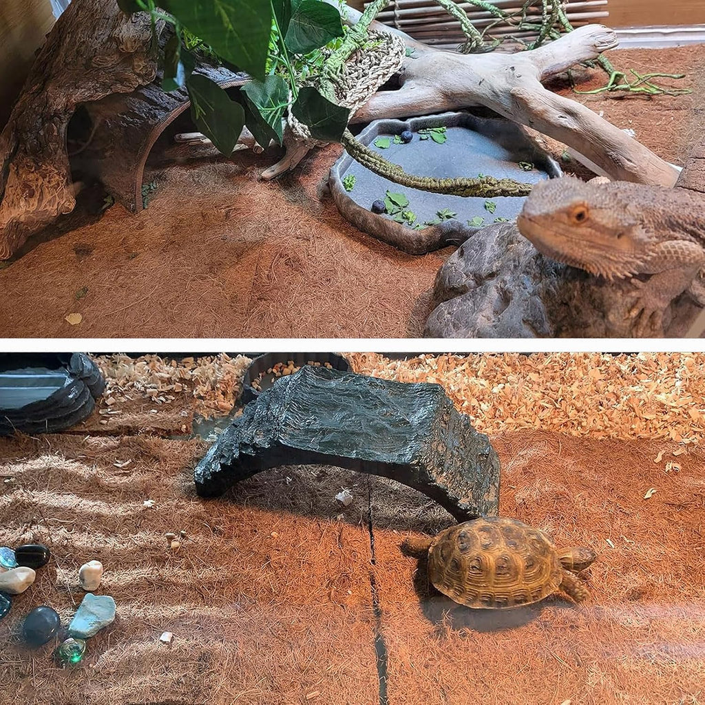 PINVNBY reptile bedding mat placed inside a bearded dragon tank