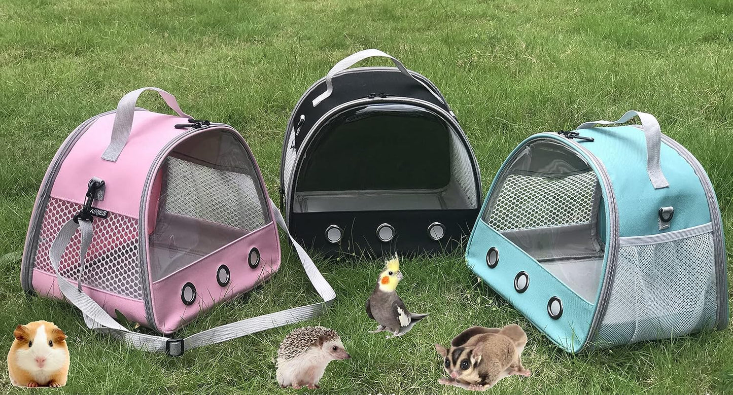 Guinea Pig Carrier Backpack, Clear Bubble Window Backpack for Guinea Pig, Bunny Rat Bird (Black, Carrier) - Image 5