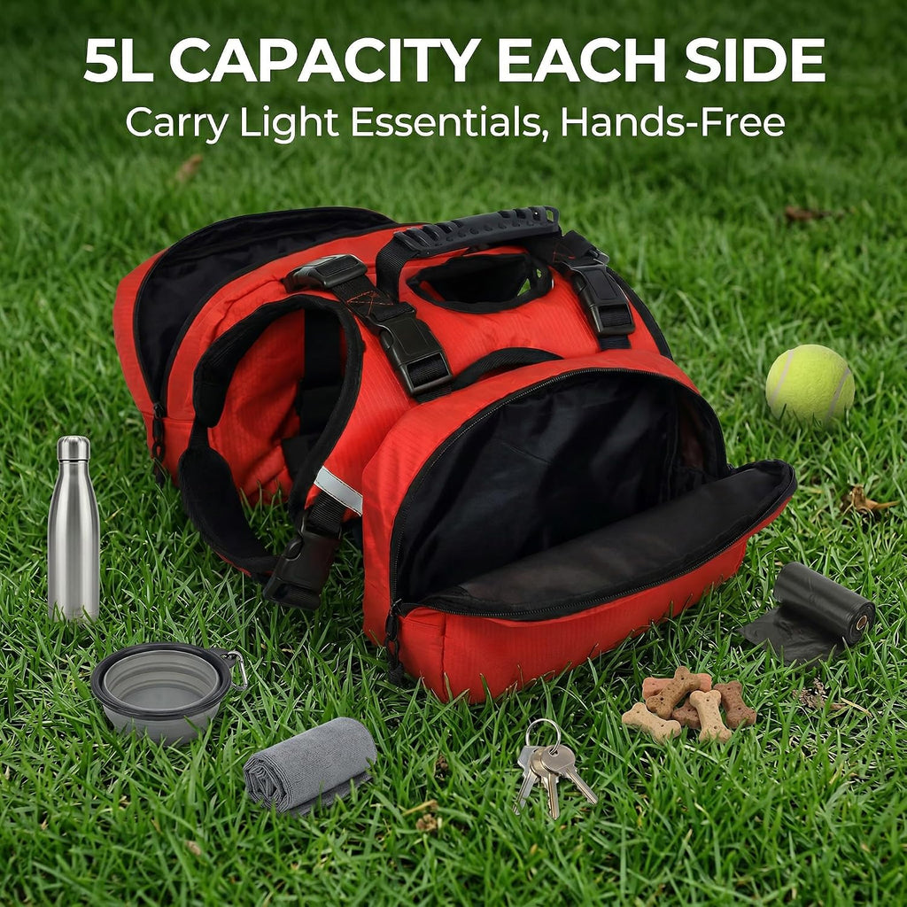 SKIPGEAR outdoor dog gear highlighting the high visibility reflective trim lines